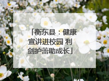 衡东县：健康宣讲进校园 利剑护蕾助成长