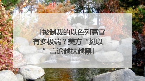 被制裁的以色列高官有多极端？美方“挺以”言论越抹越黑
