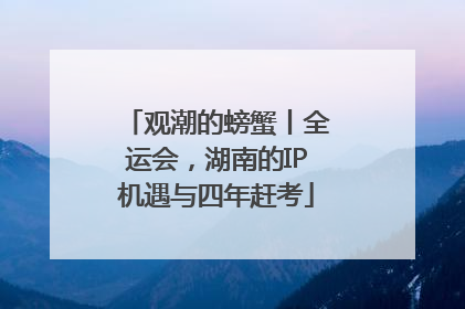 观潮的螃蟹丨全运会，湖南的IP机遇与四年赶考