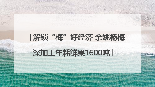 解锁“梅”好经济 余姚杨梅深加工年耗鲜果1600吨