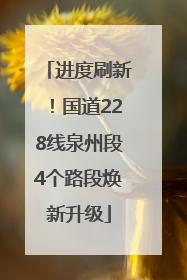 进度刷新！国道228线泉州段4个路段焕新升级