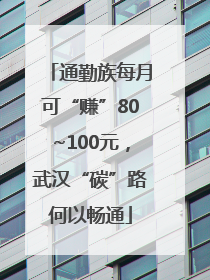 通勤族每月可“赚”80~100元，武汉“碳”路何以畅通