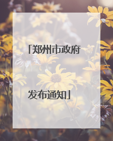 郑州市政府发布通知