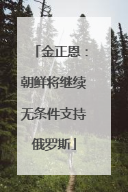 金正恩：朝鲜将继续无条件支持俄罗斯