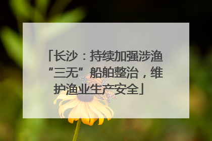 长沙：持续加强涉渔“三无”船舶整治，维护渔业生产安全