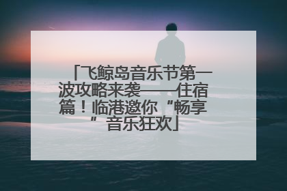 飞鲸岛音乐节第一波攻略来袭——住宿篇！临港邀你“畅享”音乐狂欢