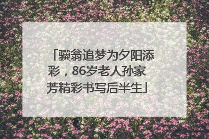 骥翁追梦为夕阳添彩，86岁老人孙家芳精彩书写后半生