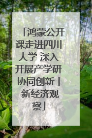 鸿蒙公开课走进四川大学 深入开展产学研协同创新丨 新经济观察