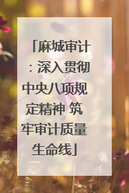 麻城审计：深入贯彻中央八项规定精神 筑牢审计质量生命线