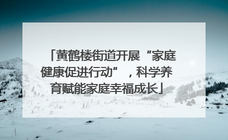 黄鹤楼街道开展“家庭健康促进行动”，科学养育赋能家庭幸福成长