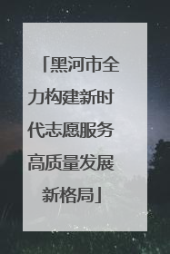 黑河市全力构建新时代志愿服务高质量发展新格局