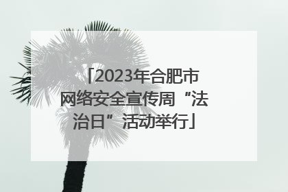 2023年合肥市网络安全宣传周“法治日”活动举行