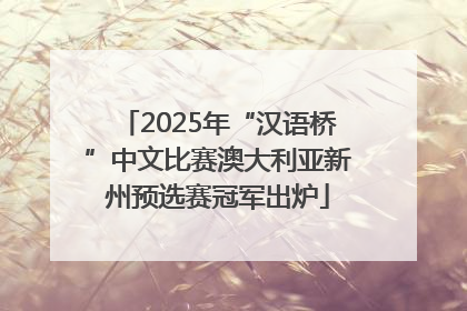 2025年“汉语桥”中文比赛澳大利亚新州预选赛冠军出炉