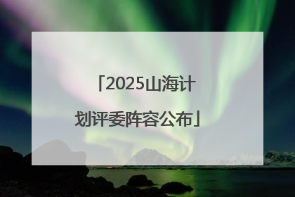2025山海计划评委阵容公布