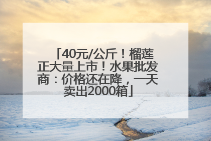 40元/公斤！榴莲正大量上市！水果批发商：价格还在降，一天卖出2000箱