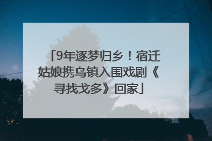 9年逐梦归乡！宿迁姑娘携乌镇入围戏剧《寻找戈多》回家