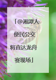 @湘潭人 便民公交将直达龙舟赛现场