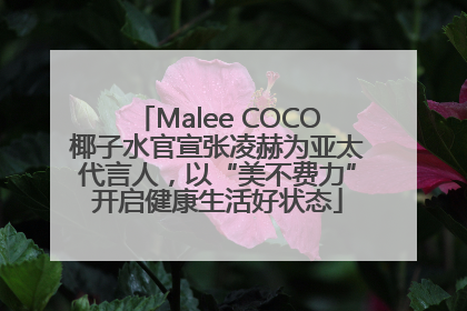 Malee COCO椰子水官宣张凌赫为亚太代言人，以“美不费力”开启健康生活好状态